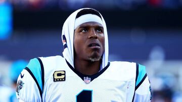 (FILES) This file photo taken on September 30, 2017 shows Cam Newton #1 of the Carolina Panthers looking on during the game against the New England Patriots at Gillette Stadium  in Foxboro, Massachusetts.  
 Yogurt maker Dannon said October 5, 2017 it wil