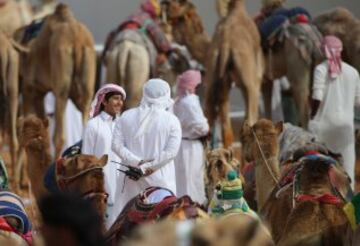 Se celebró en Dubai la Al Marmoom Heritage Festival, un acontecimiento que promueve el deporte tradicional de la carrera de camellos en la región. Los participantes lo hacen a través de un jinete robótico con control remoto. 