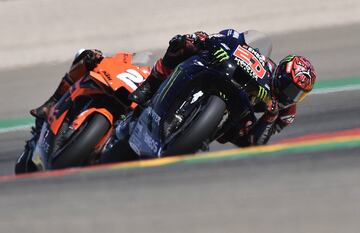 Fabio Quartararo durante los últimos tramos de un domingo en el que finalizó en octava posición. 