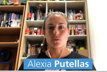 Alexia Putellas, capitana del Barça, durante Caixa Bank Talks, por videoconferencia.