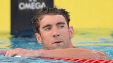  Michael Phelps tras comprobar su segundo puesto en 100m mariposa