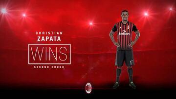 Zapata, finalista al mejor gol de la temporada con el Milan
