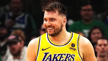 Luka Doncic, con la camiseta de los Lakers.