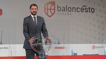 Jorge Garbajosa, presidente de la Federaci&oacute;n Espa&ntilde;ola de Baloncesto (FEB), durante la Asamblea.