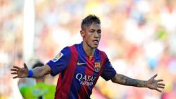 Neymar en un partido con el FC Barcelona.