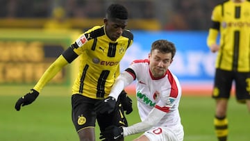 Dembelé contra el Augsburgo.