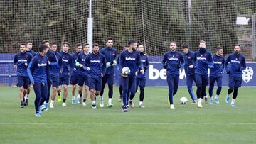 El Levante, durante un entrenamiento.