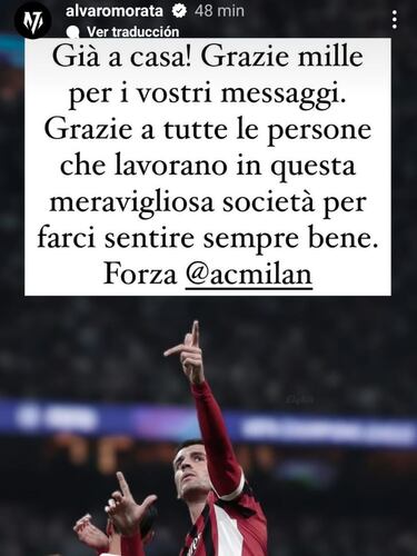 Morata ya está en casa tras pasar la noche en el hospital