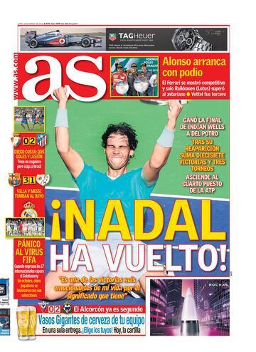 Rafa Nadal a través de las portadas de As