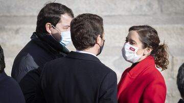 Pablo Casado and Isabel Diaz Ayuso during the celebrations of the Constitution Day in the Congress of Deputies in Madrid, December 6, 2012