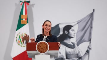 Mexico's President Claudia Sheinbaum speaks during a press conference, as U.S. President Donald Trump threatened on Saturday to impose a 30% tariff on imports from Mexico and the European Union starting on August 1, in Mexico City, Mexico July 14, 2025. REUTERS/Raquel Cunha