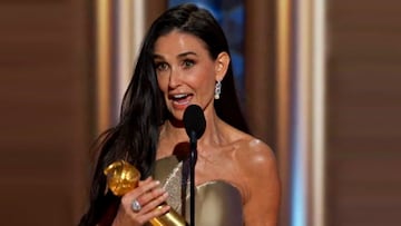 Demi Moore ganando el Globo de Oro.