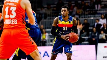 Dylan Ennis, durante el partido contra el Cedevita Zagreb en la Eurocup.