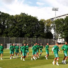 Marruecos se entrena antes del partido frente a España