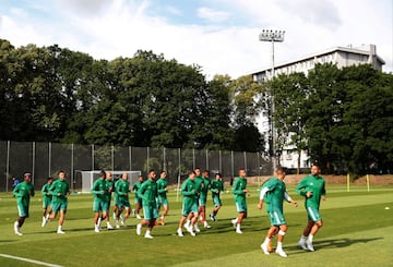 Marruecos se entrena antes del partido frente a España