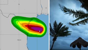 Tropical storm Harold landed in Texas on Tuesday, bringing heavy rain and winds of 50 mph, leaving thousands without electricity and flash flood warnings.