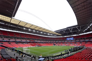 Vista general del estadio de Wembley en el entrenamiento del Real Madrid.