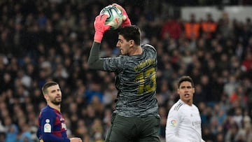 Courtois, en el Real Madrid-Barcelona.