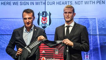 El guardameta alemán del Besiktas, Loris Karius, en su presentación.