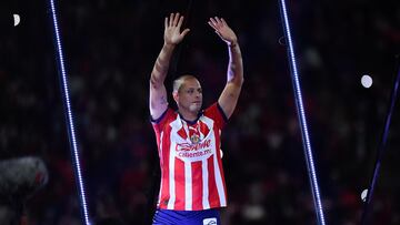 Javier -Chicharito- Hernandez during the official presentation of New reinforcement Guadalajara team as part of Torneo Clausura 2024 Liga BBVA MX, at Akron Stadium, January 27, 2024, in Guadalajara, Jalisco, Mexico.