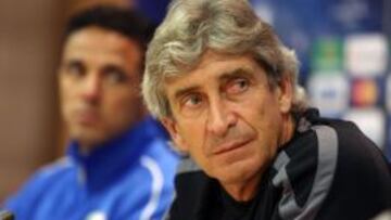 Manuel Pellegrini, en la sala de prensa.