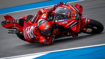 Bagnaia, con la Ducati en Tailandia.