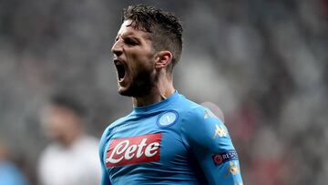Mertens celebra un gol con el Nápoles.