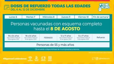 Calendario de Vacunación COVID hoy, viernes 10 de diciembre: ¿quién recibe la tercera dosis de refuerzo?