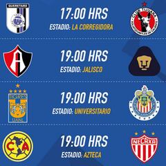 Fechas y horarios de la Jornada 10 del Clausura 2017 de la Liga MX