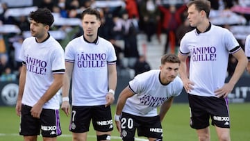 Meseguer, Tenés, Chuki y Latasa antes del Ceuta-Real Valladolid de la temporada 2025-26.