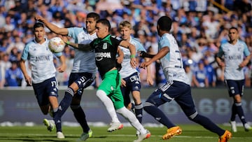 Partido de Liga BetPlay entre Millonarios y Atlético Nacional.