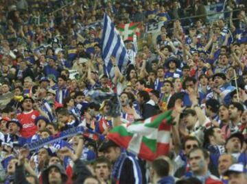 Deportivo Alavés fans on the biggest night in the club's history.