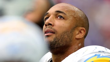 HOUSTON, TEXAS - OCTOBER 02: Austin Ekeler #30 of the Los Angeles Chargers looks on in the fourth quarter against the Houston Texans at NRG Stadium on October 02, 2022 in Houston, Texas.   Carmen Mandato/Getty Images/AFP