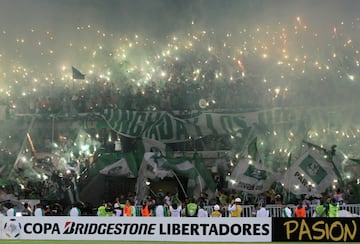 Los del Sur are the "barra brava" connected to Atlético Nacional in Medellín, Colombia and were formed in 1997.