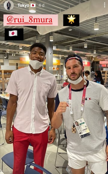 El basquetbolista japonés Rui Hachimura y el atacante francés 