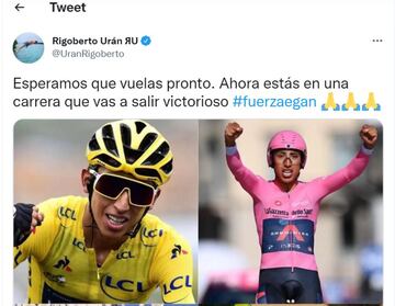 El mensaje de Alejandro Valverde a Egan Bernal