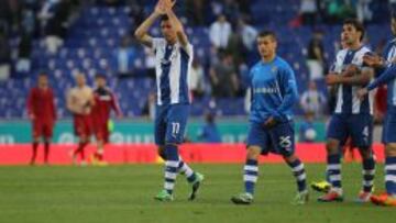 Capdevila, al final del partido ante Osasuna.