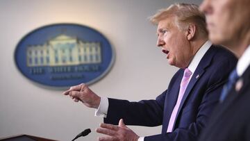 April 10, 2020 - Washington, DC, United States: President Donald Trump speaks at a Coronavirus briefing at the White House . With the U.S. death toll from the coronavirus pandemic expected to peak over the weekend, most of the country will be firmly under stay-at-home orders on Easter Sunday. (Contacto)
10/04/2020 ONLY FOR USE IN SPAIN