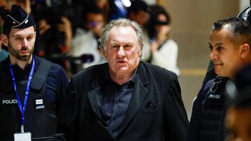 French actor Gerard Depardieu appears on the day of his trial for two sexual assaults allegedly committed on the set of the film "Les Volets Verts", at the courthouse in Paris, France, March 24, 2025. REUTERS/Stephanie Lecocq