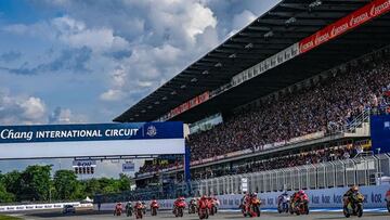 Salida de MotoGP durante el GP de Tailandia.