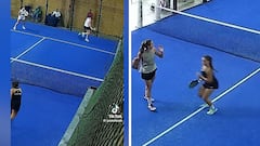 La agresiva reacción de una mujer al recibir un pelotazo en un partido de pádel: perdió los papeles