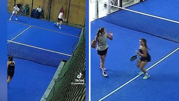 La agresiva reacción de una mujer al recibir un pelotazo en un partido de pádel: perdió los papeles