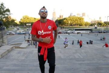 Los seleccionados visitaron la estatua de Rocky Balboa en Filadelfia.