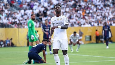 Vinicius, al acabar el partido ante el PSG, en el Mundial de Clubes.