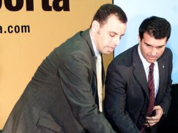 Joan Laporta junto a Sandro Rosell en el 2003.