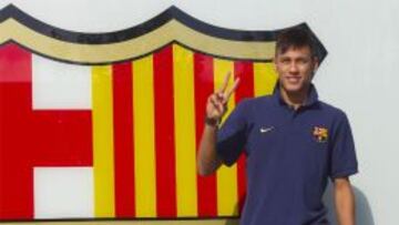Neymar el día de su presentación con el Barcelona.