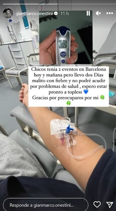 Gianmarco Onestini, en el hospital