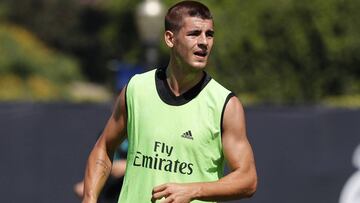 Morata, en el entrenamiento.
