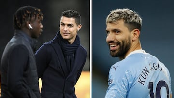 Moise Kean, Cristiano Ronaldo y Ag&uuml;ero.