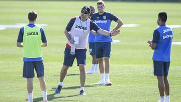 Pellegrino durante un entrenamiento del Leganés.